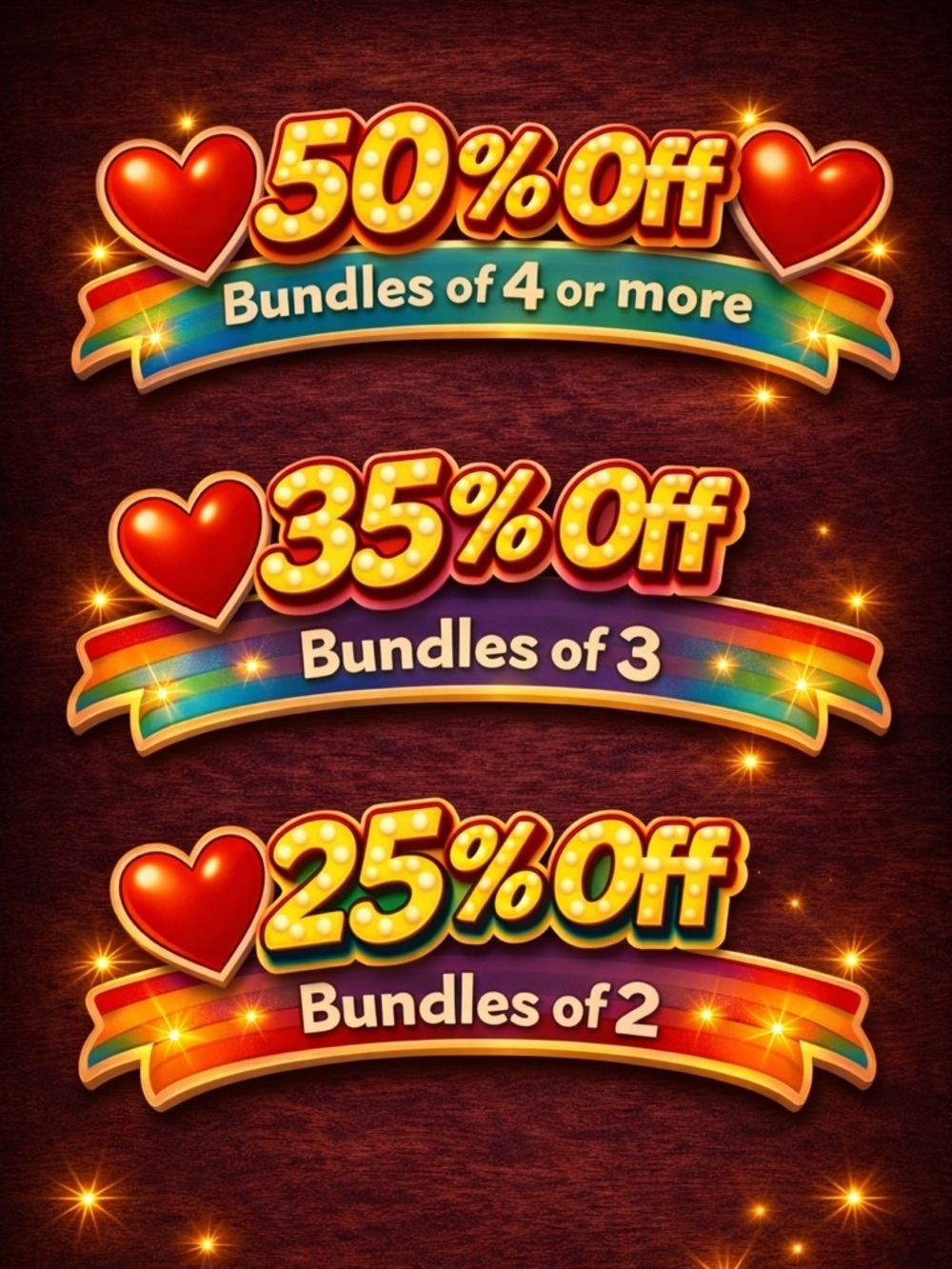 Save Up to 50% Off. I will send the offer when you’re done bundling.